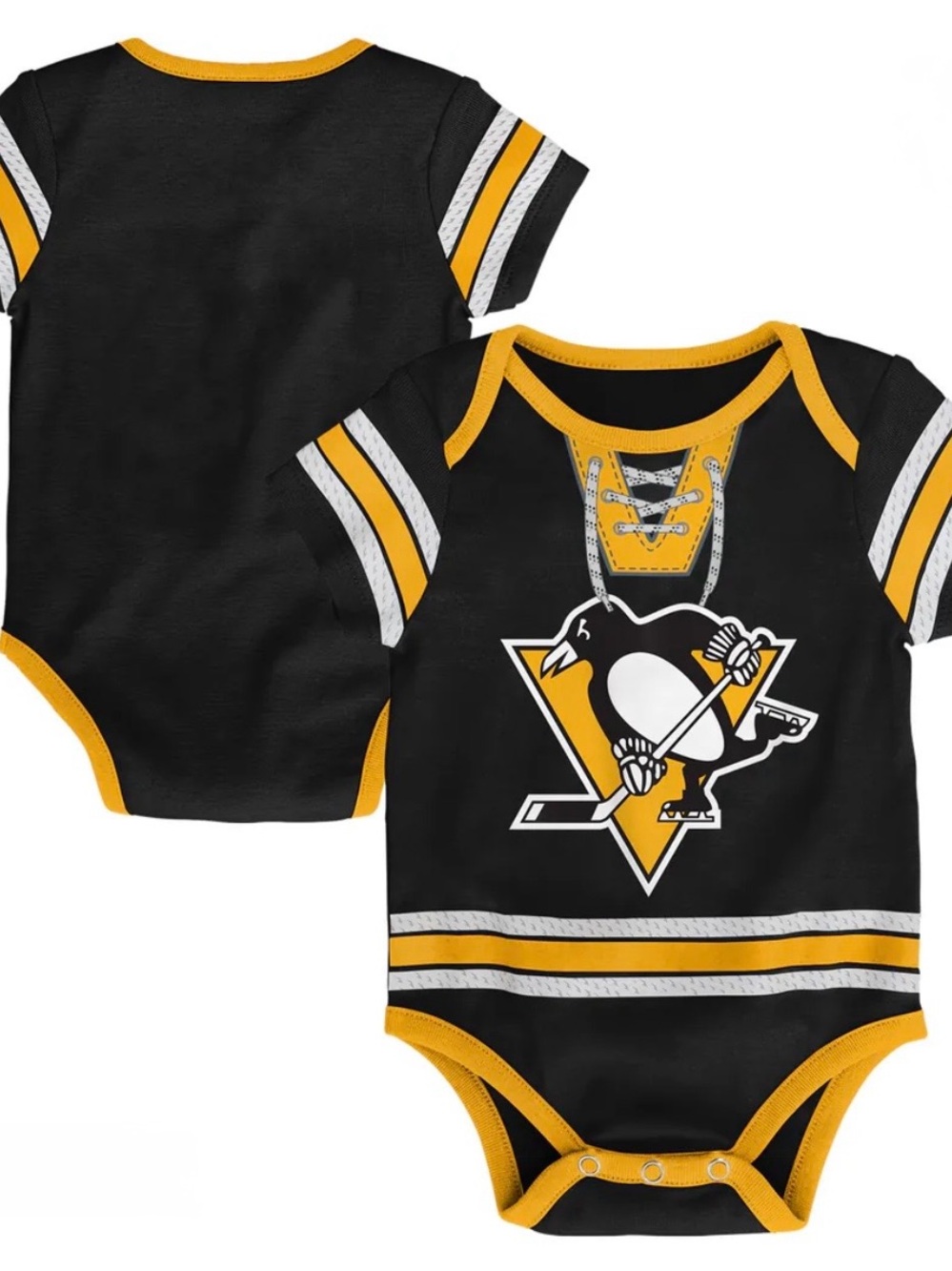 NHL Pittsburgh Penguins Black & Gold Infant One-Piece Bodysuit